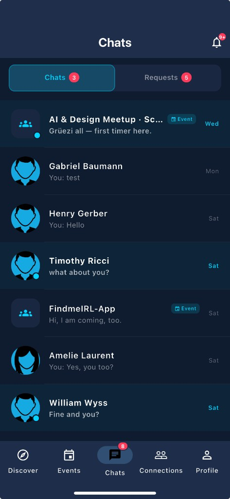 Chats tab